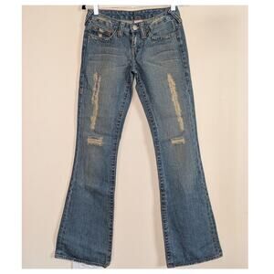 True Religion Womens Size 27 #500 Big Rig Stone Tint Medium Wash 5 Pockets Jeans